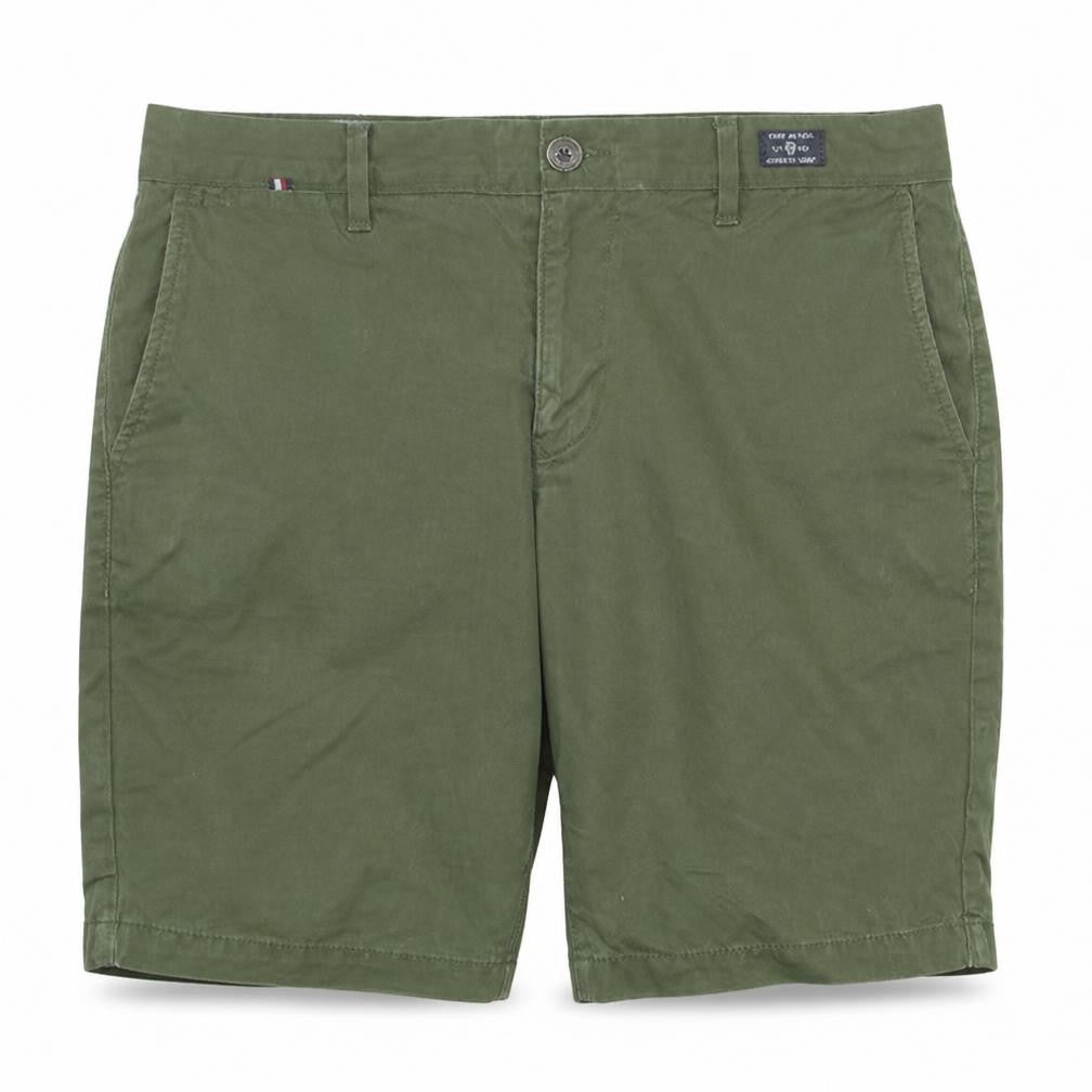 Tommy Hilfiger Boys Green Chino Shorts Size 31 Regular Fit Summer Casual