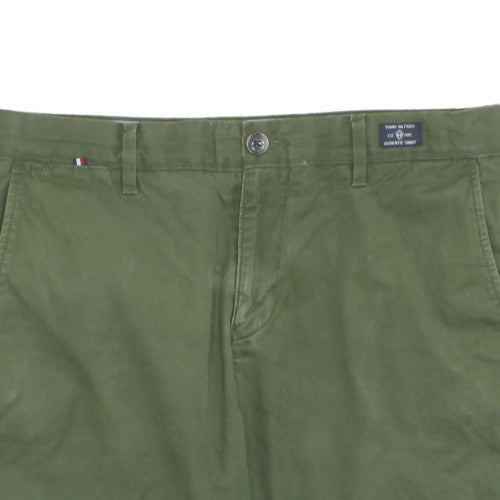 Tommy Hilfiger Boys Green Chino Shorts Size 31 Regular Fit Summer Casual