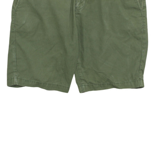 Tommy Hilfiger Boys Green Chino Shorts Size 31 Regular Fit Summer Casual