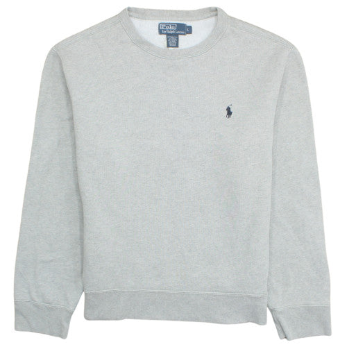 Ralph Lauren Men's Grey Cotton Crew Neck Pullover Sweatshirt L