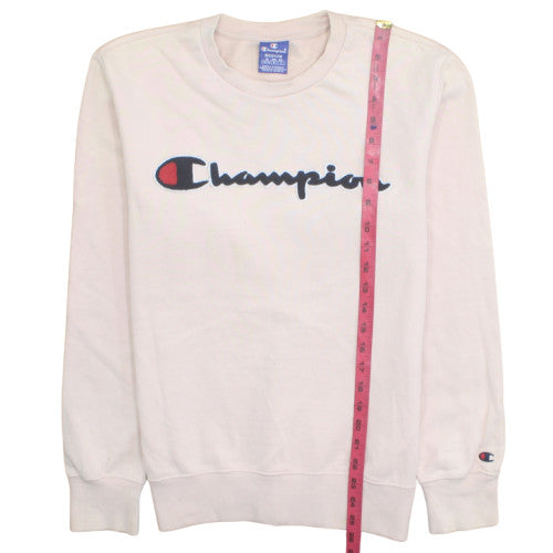 Champion Women's Beige Cotton Pullover Sweatshirt Medium