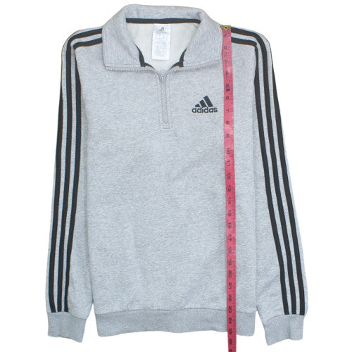 Adidas Men's Grey XS 1/4 Zip Fleece Sweatshirt Sports Top