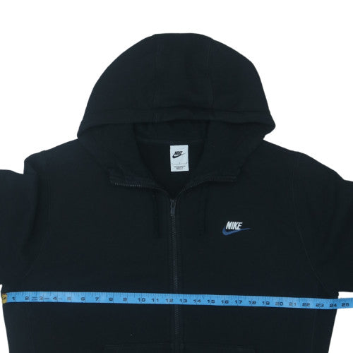 Nike Men's Black Full Zip Hoodie L Fleece Sports Casual