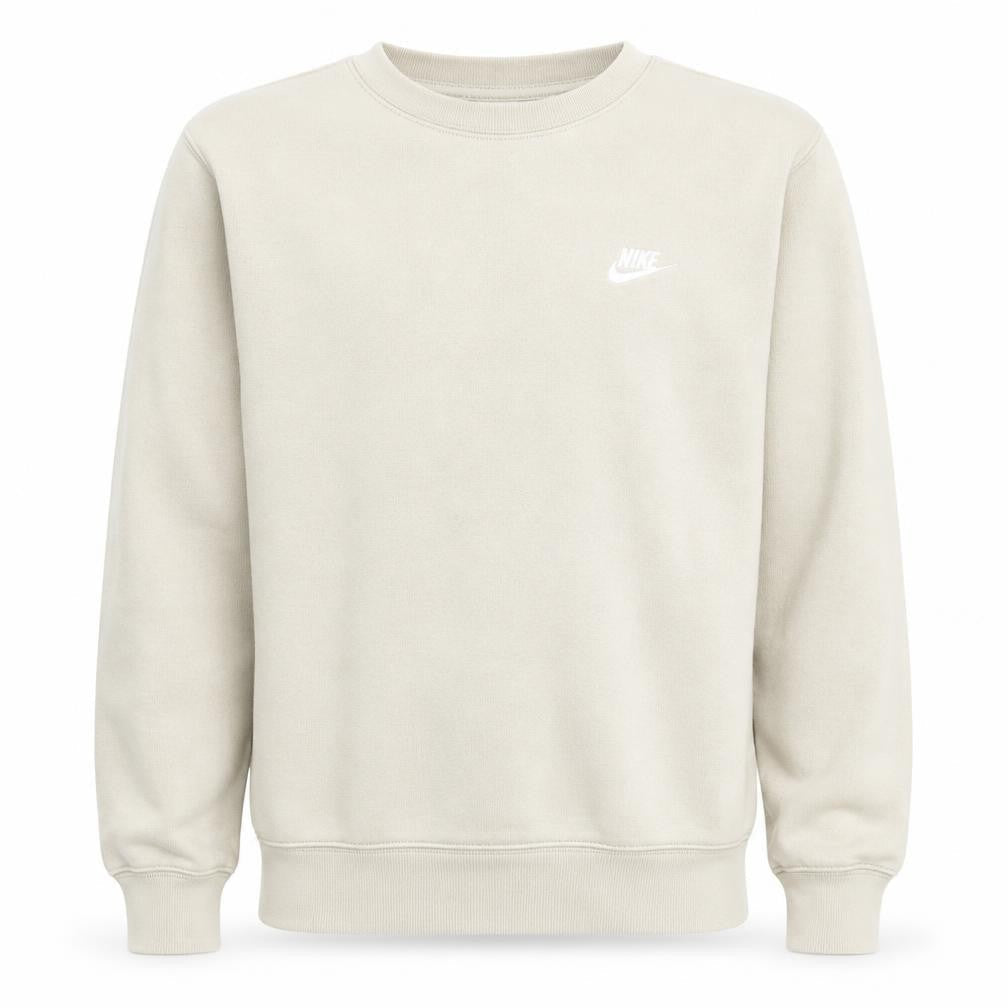 Nike Men's Beige Small Pullover Crew Neck Fleece Sweatshirt