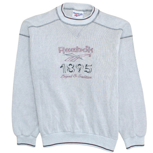 Reebok Women Grey Cotton Blend Pullover Sweatshirt Size L