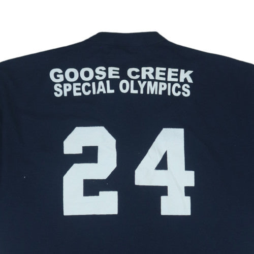 Majestic Men's Blue XL Braves Henley Sports T-Shirt