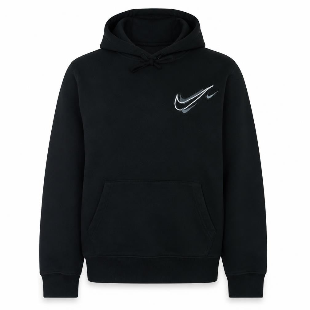 Nike Women's Black Small Pullover Hoodie with Logo Print
