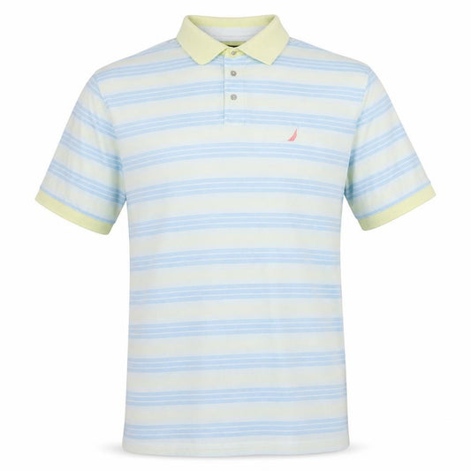 Nautica Men’s Blue Striped 2XL Cotton Polo Shirt
