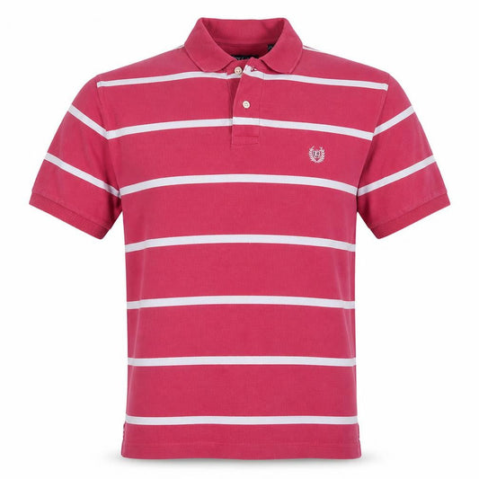 Chaps Men's Pink Striped Stretch Polo Shirt XL Cotton