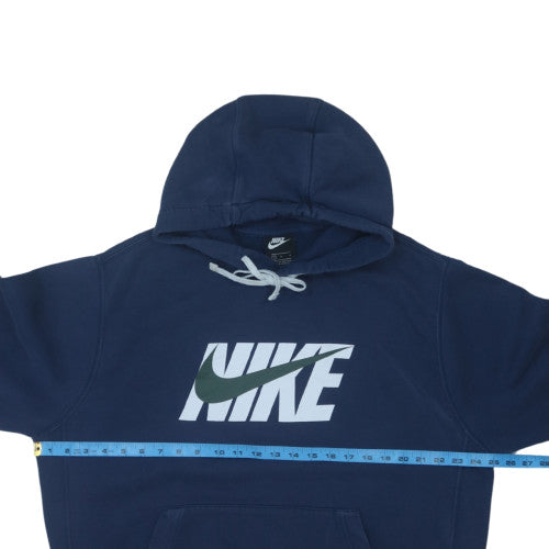 Nike Men Blue Pullover Logo Hoodie L Fleece Sportswear
