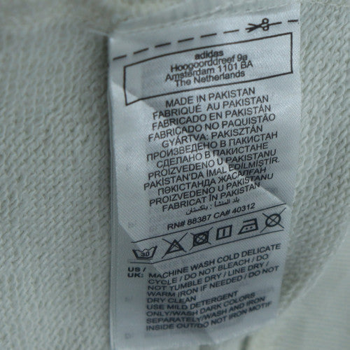 adidas Men's White XL Pullover Hoodie with Logo Pocket