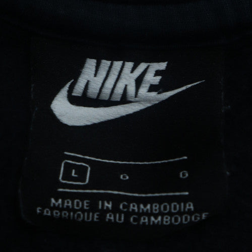 Nike Men’s Black Pullover Hoodie L Logo Fleece Sweatshirt