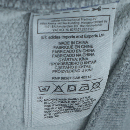 Adidas Men's Blue Full Zip Hoodie Size M Sports Fleece Sweatshirt