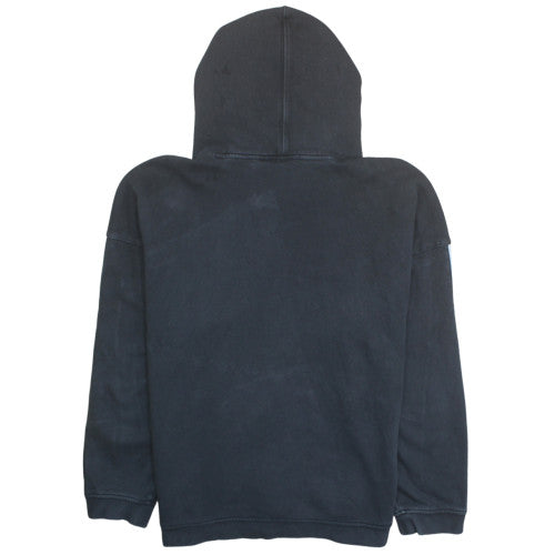 Adidas Men Black Hoodie L Pullover Cotton Fleece 3-Stripes