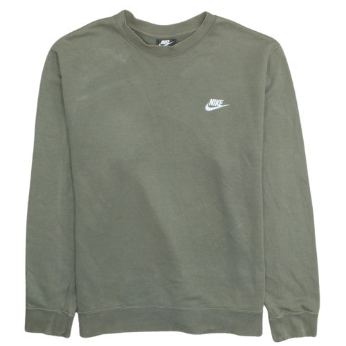 Nike Mens Green Crew Neck Pullover Sweatshirt L Regular Fit