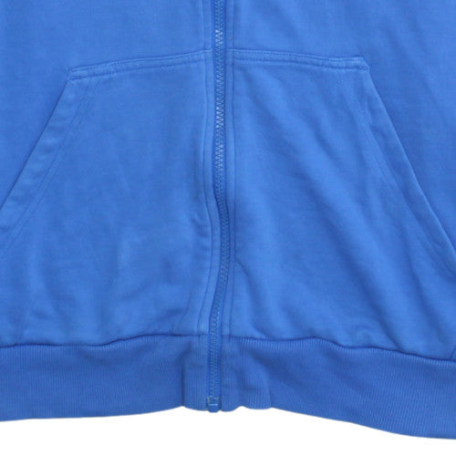 Adidas Mens Blue Full Zip Hoodie Size L Cotton Polyester Essentials