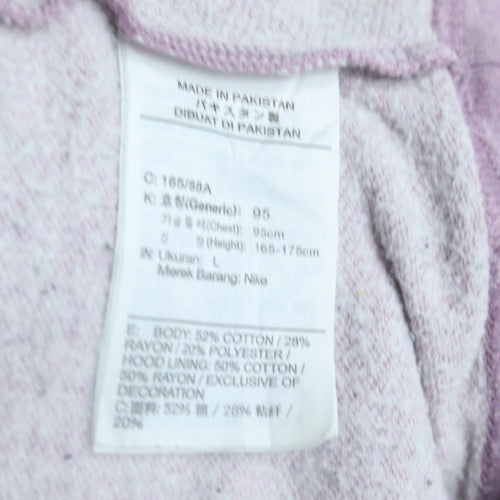 Nike Women Purple Pullover Hoodie L Cotton Blend Casual