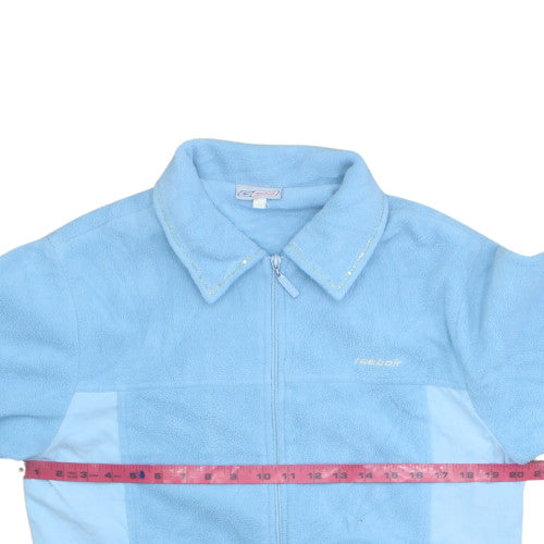 Reebok Womens Blue Fleece Full Zip Jacket Size M Lightweight