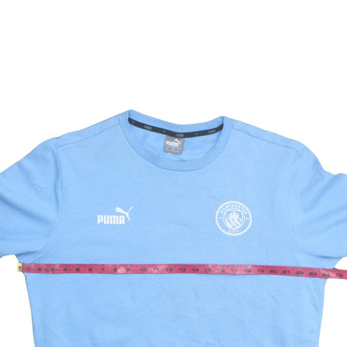 Puma Men Blue Manchester City Sweatshirt L Crew Neck Fleece