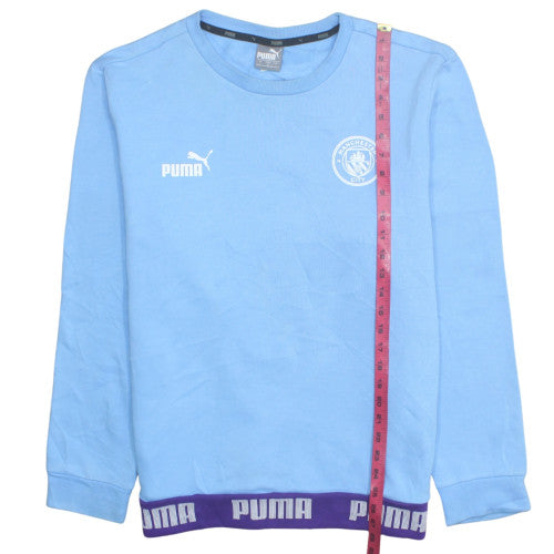 Puma Men Blue Manchester City Sweatshirt L Crew Neck Fleece