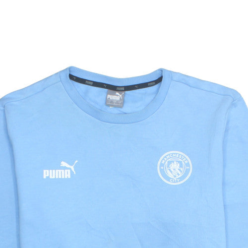 Puma Men Blue Manchester City Sweatshirt L Crew Neck Fleece