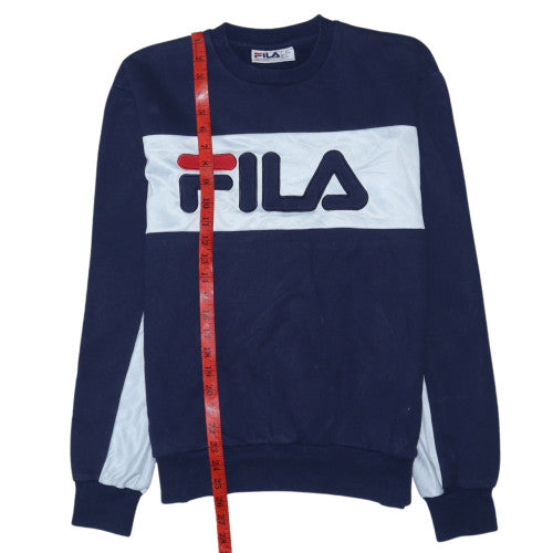 FILA Men's Blue Crew Neck Logo Sweatshirt Size S
