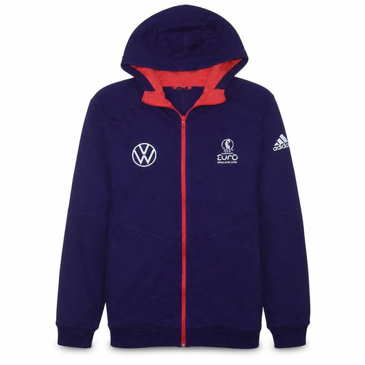 Adidas Men's Blue Full Zip Hoodie L Sports Football Euro 2022