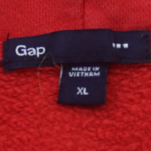 GAP Men Red Full Zip Hoodie XL Fleece Sweatshirt Logo