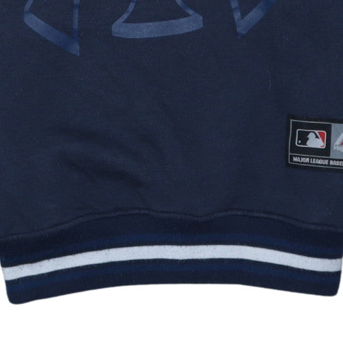 Majestic Athletic Men’s Blue Crew Neck Pullover Sweatshirt M