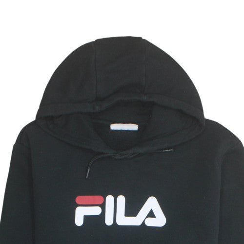 FILA Womens Black XXL Pullover Hoodie Logo Print Casual Sweatshirt