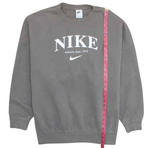 Nike Womens Grey Crew Neck Pullover Sweatshirt Size L