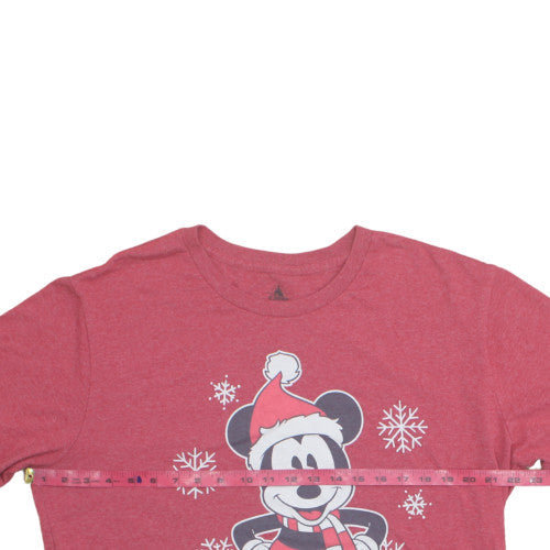 Disney Men's Red Mickey Mouse Christmas Graphic T-Shirt XL