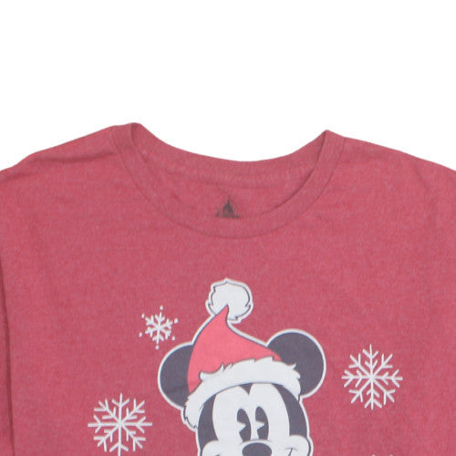 Disney Men's Red Mickey Mouse Christmas Graphic T-Shirt XL