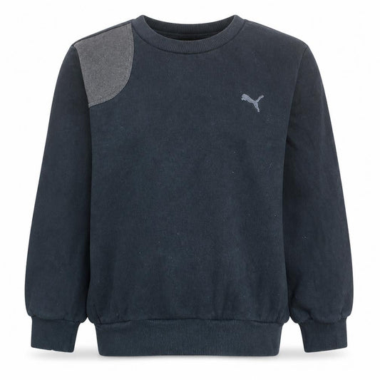 Puma Men's Black Small Pullover Sweatshirt Logo Fleece Crew Neck