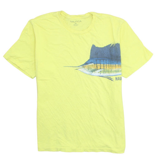 Nautica Men's Yellow Sailfish Graphic 2XL Cotton Crew Neck T-Shirt