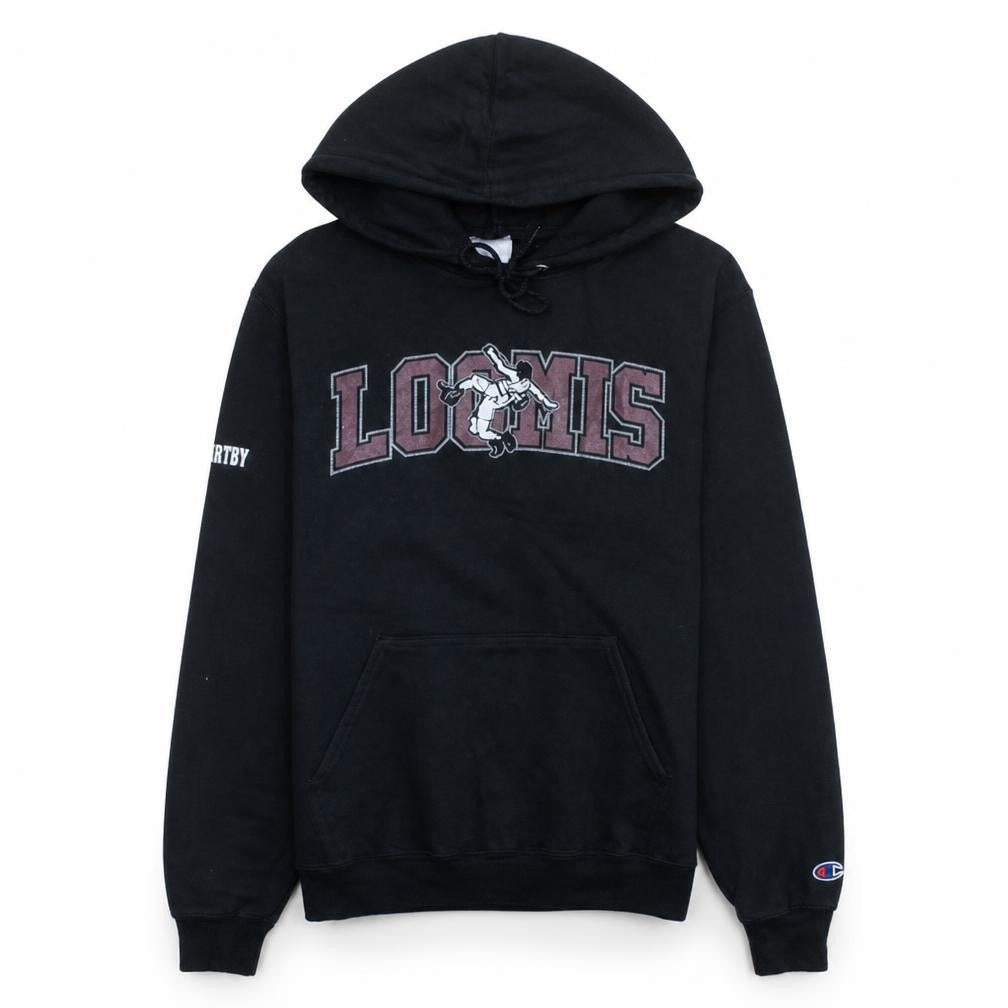 Champion Mens Black Pullover Hoodie Small Fleece Loomis Graphic