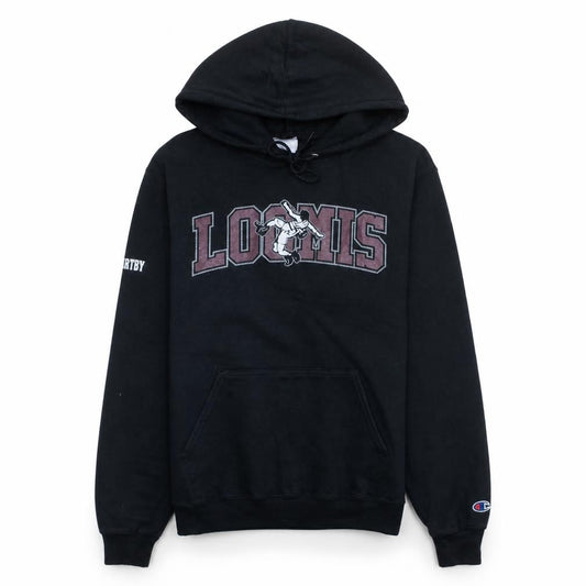 Champion Mens Black Pullover Hoodie Small Fleece Loomis Graphic