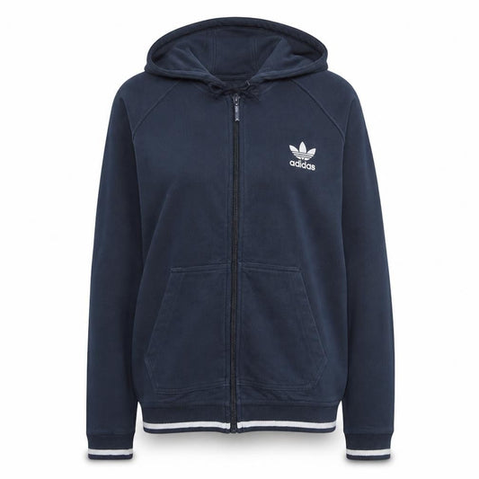 Adidas Womens Blue Full Zip Hoodie Size 16 Hooded Sweatshirt