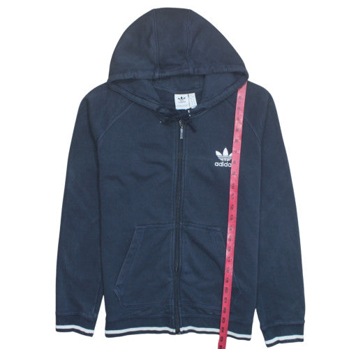 Adidas Womens Blue Full Zip Hoodie Size 16 Hooded Sweatshirt