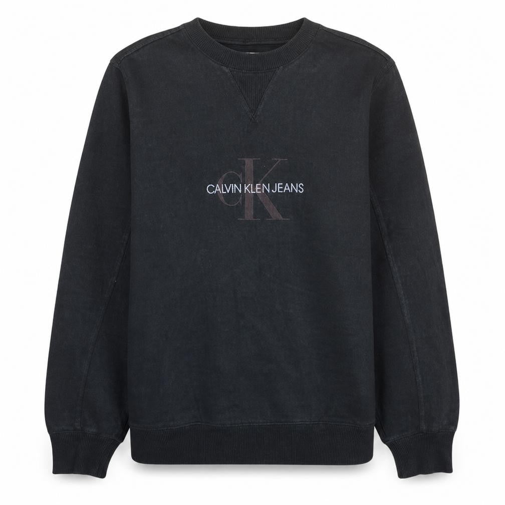 Calvin Klein Jeans Womens Black S Sweatshirt Crew Neck Logo Cotton