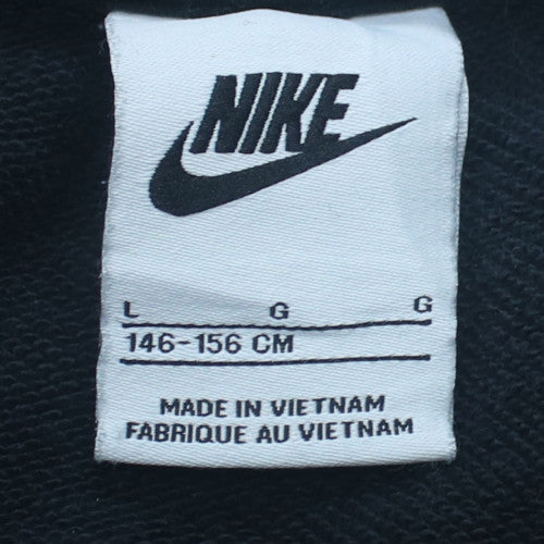 Nike Boys Black Air Logo Long Sleeve Pullover T-Shirt Size L (146-156cm)