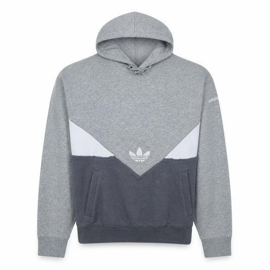 Adidas Mens Grey Pullover Hoodie L Fleece Sportswear Sweatshirt