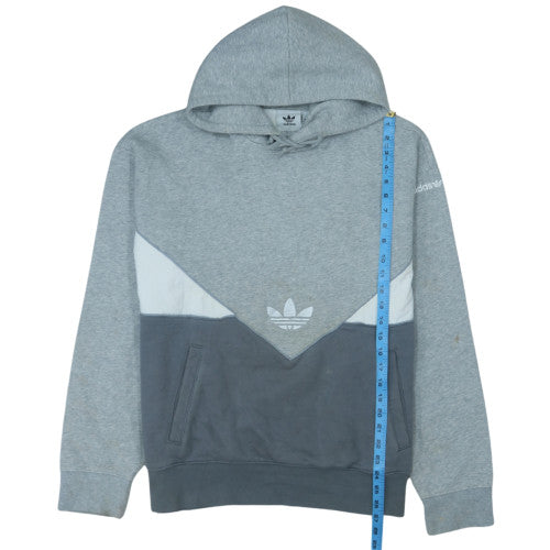 Adidas Mens Grey Pullover Hoodie L Fleece Sportswear Sweatshirt