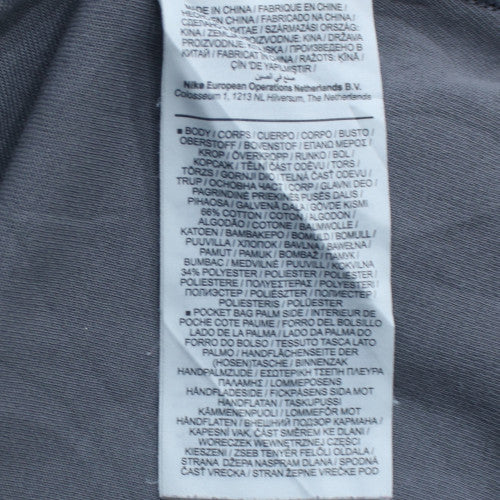 Nike Women's Grey Full Zip Hoodie Sweatshirt L Size in Cotton Blend