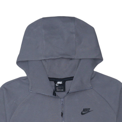 Nike Women's Grey Full Zip Hoodie Sweatshirt L Size in Cotton Blend