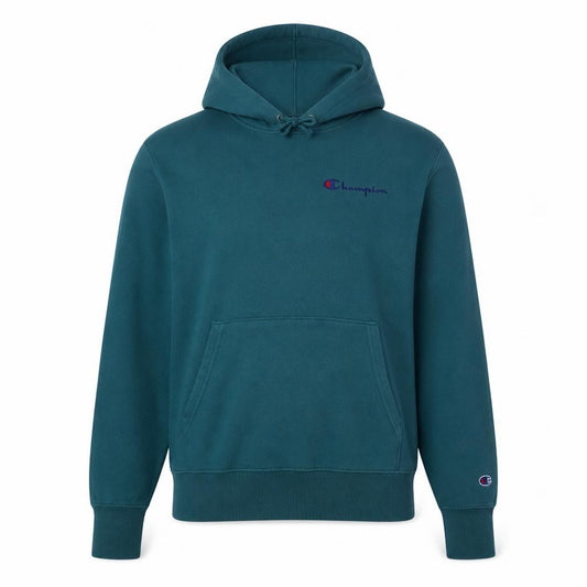 Champion Men's Green Small Pullover Hoodie with Embroidered Logo