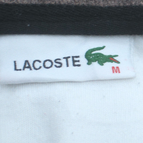 Lacoste Men's White 1/4 Zip Collared Sweatshirt Size M