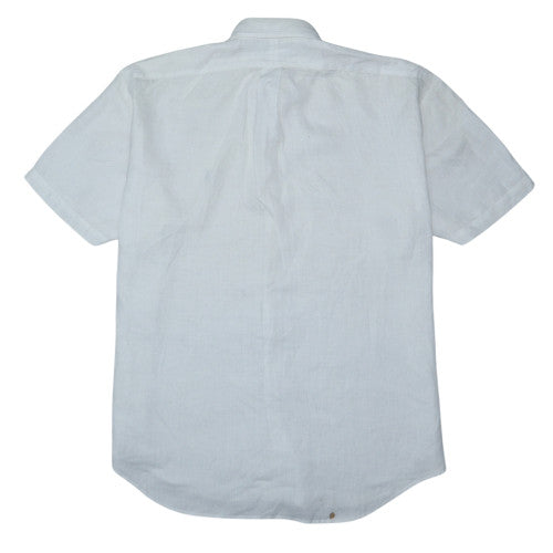 Polo Ralph Lauren Men's White Linen Short Sleeve Button-Up Shirt Size L