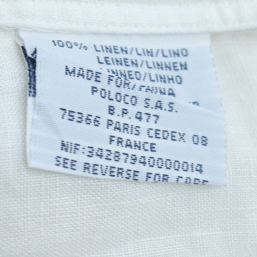 Polo Ralph Lauren Men's White Linen Short Sleeve Button-Up Shirt Size L
