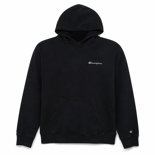 Champion Men's Black Pullover Hoodie Medium Fleece Logo Sweatshirt